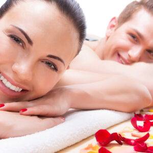 couple feeling relaxed during luxurious couples massage